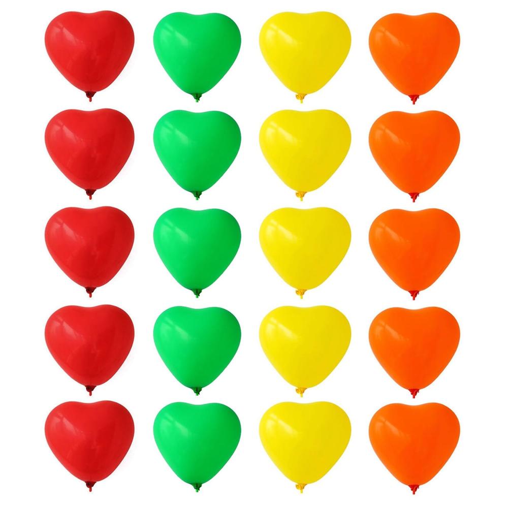 Heart Shaped Balloons Kinds Of Rainbow Party Latex Balloons (20 Pcs Set) - Application: As Per Product Requirement