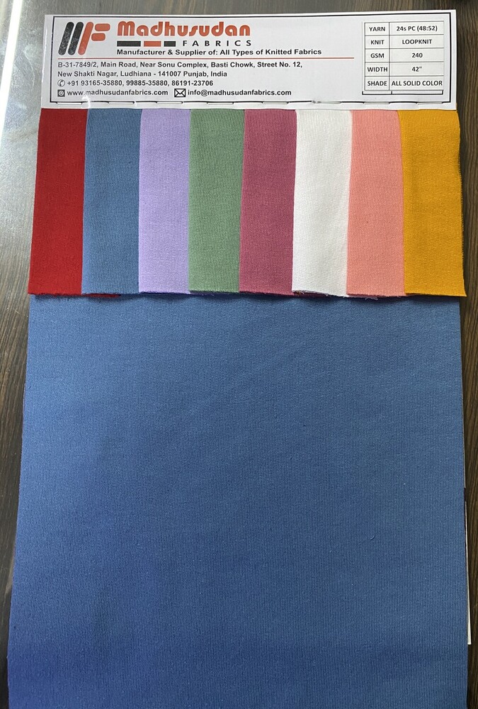 Tshirt Colour Chart Fabric