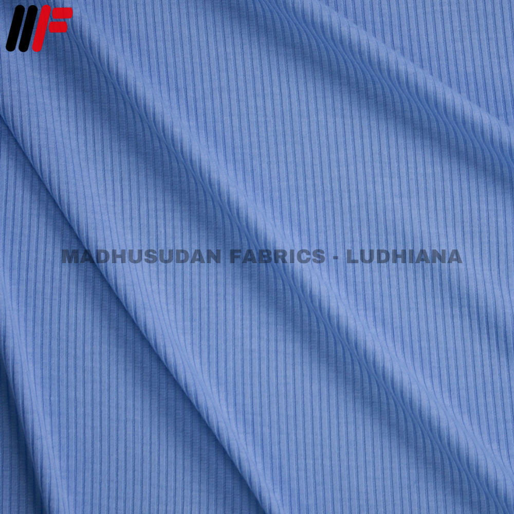 High Quality Blue 2x1 Lycra Rib