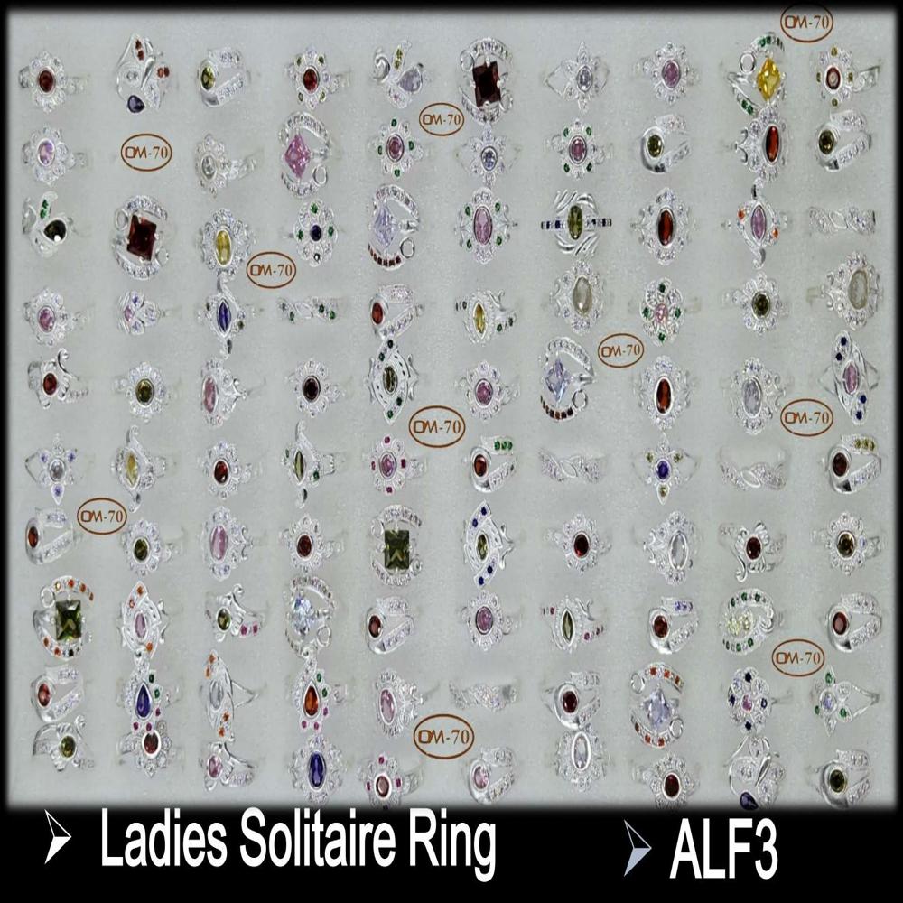 Silver Ledis Solitaire Ring - Color: Multi Stone Color