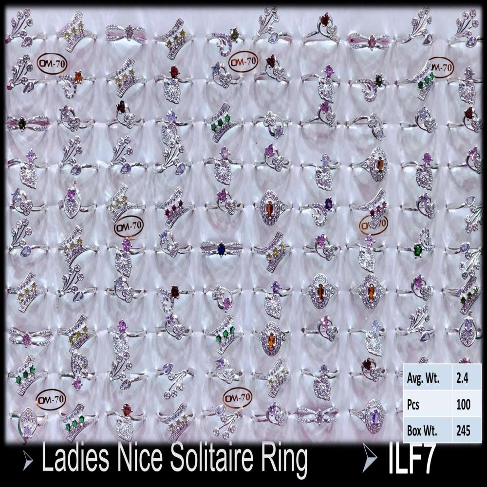 Silver Ledis Solitaire Ring - Color: Multi Stone Color