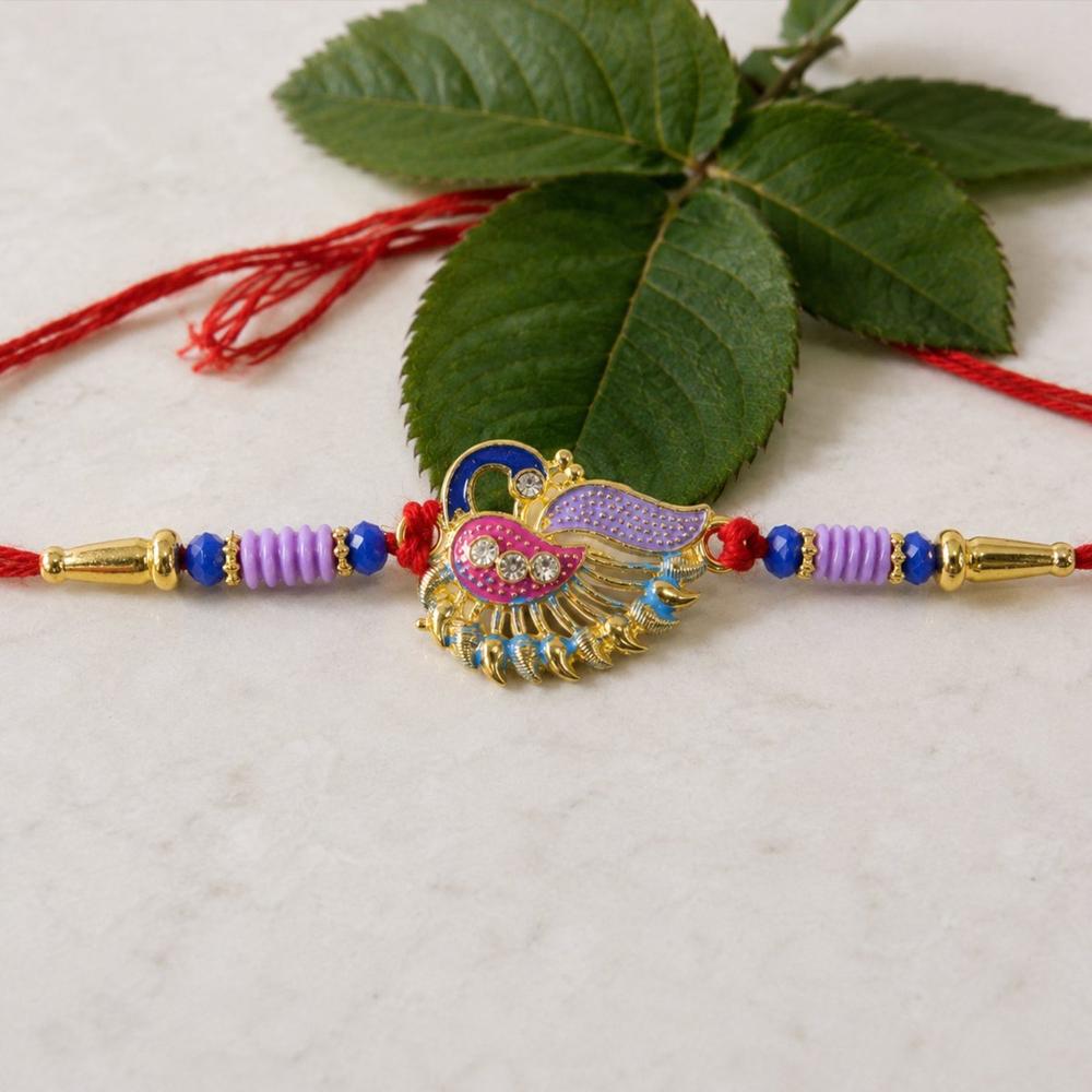 Designer Peacock Rakhi - Elegant Traditional Festival Accessory