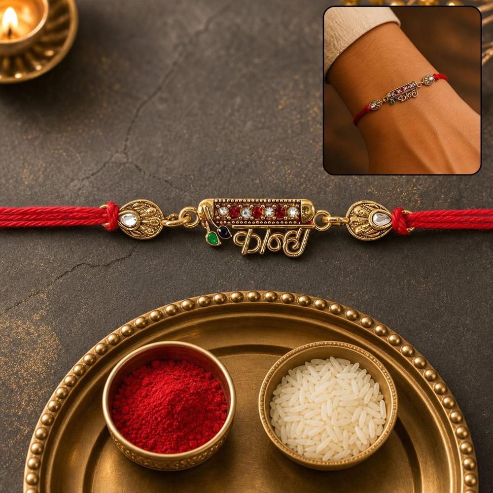 Kanha Black Enamel Rakhi - Elegant Brother-Sister Gift