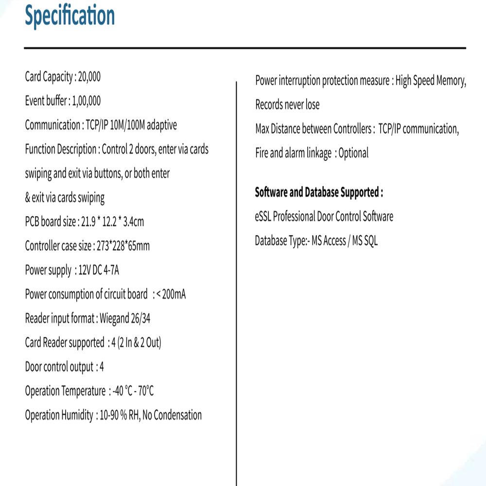 eSSL-Access-8002 Multidoor Access Control - 2 Door