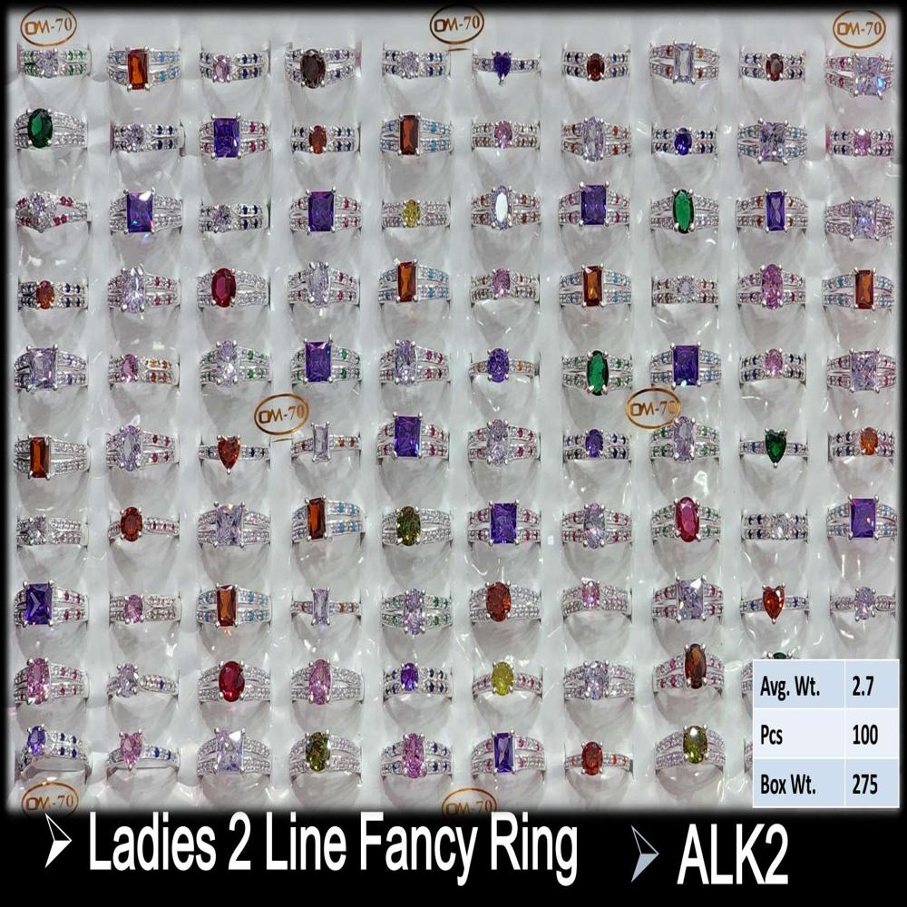 Silver Ledis Fancy Ring - Color: Multi Stone