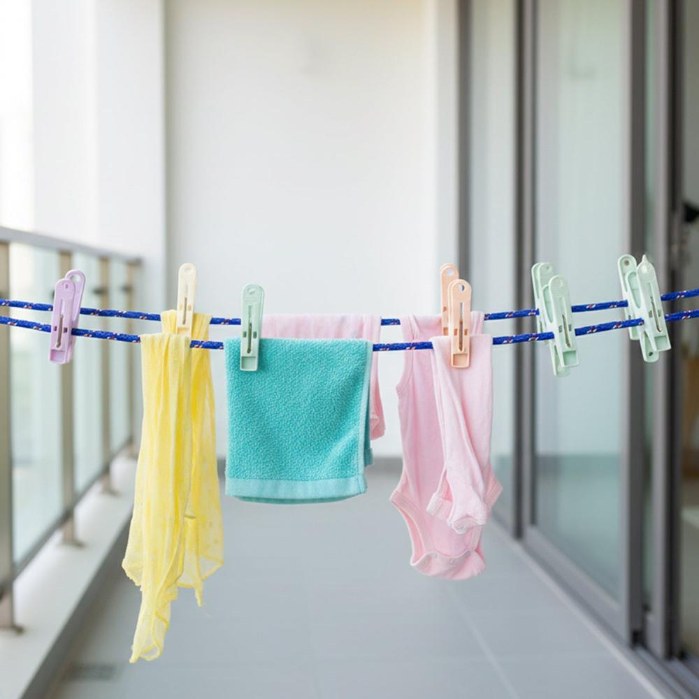 Clothesline Rope 12 Clips 5 Meter Approx Heavy Duty Laundry Drying Rope with Clip