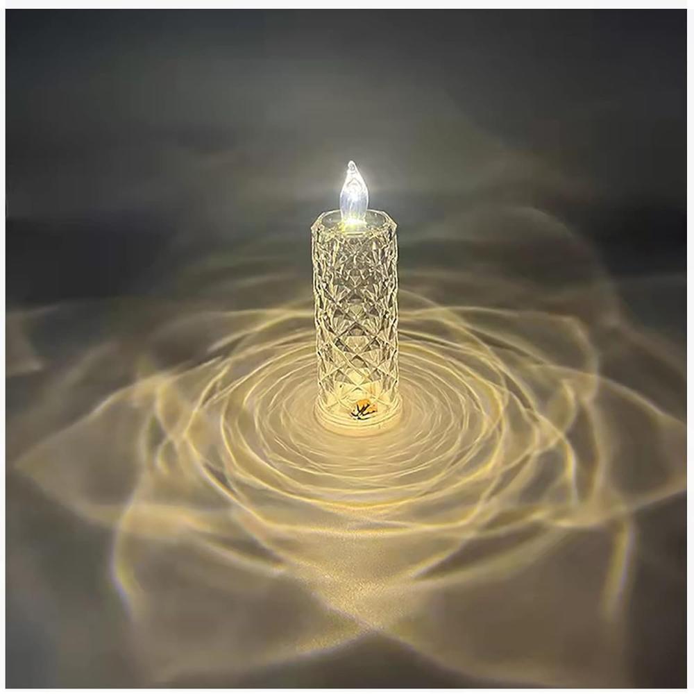 Rose Candles Led Flameless And Smokeless Decorative Acrylic Transparent Candles Led Tea Light Candle Perfect For Gifting, Home, Diwali, Christmas, Crystal Candle Lights, Diwali (1 Pc) (moq :- 12 Pc ) - Application: As Per Product Requirement