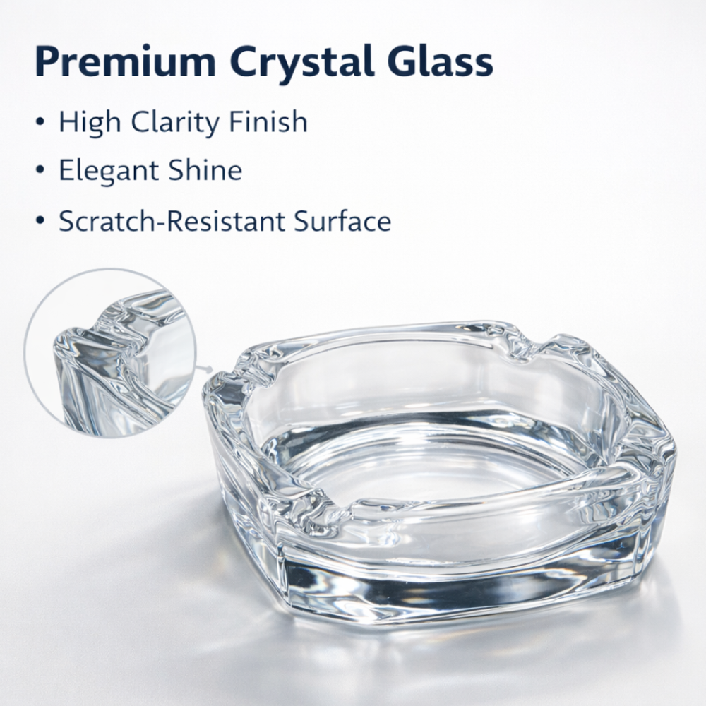 Glass Brunswick Crystal Quality Cigar Cigarette Ashtray