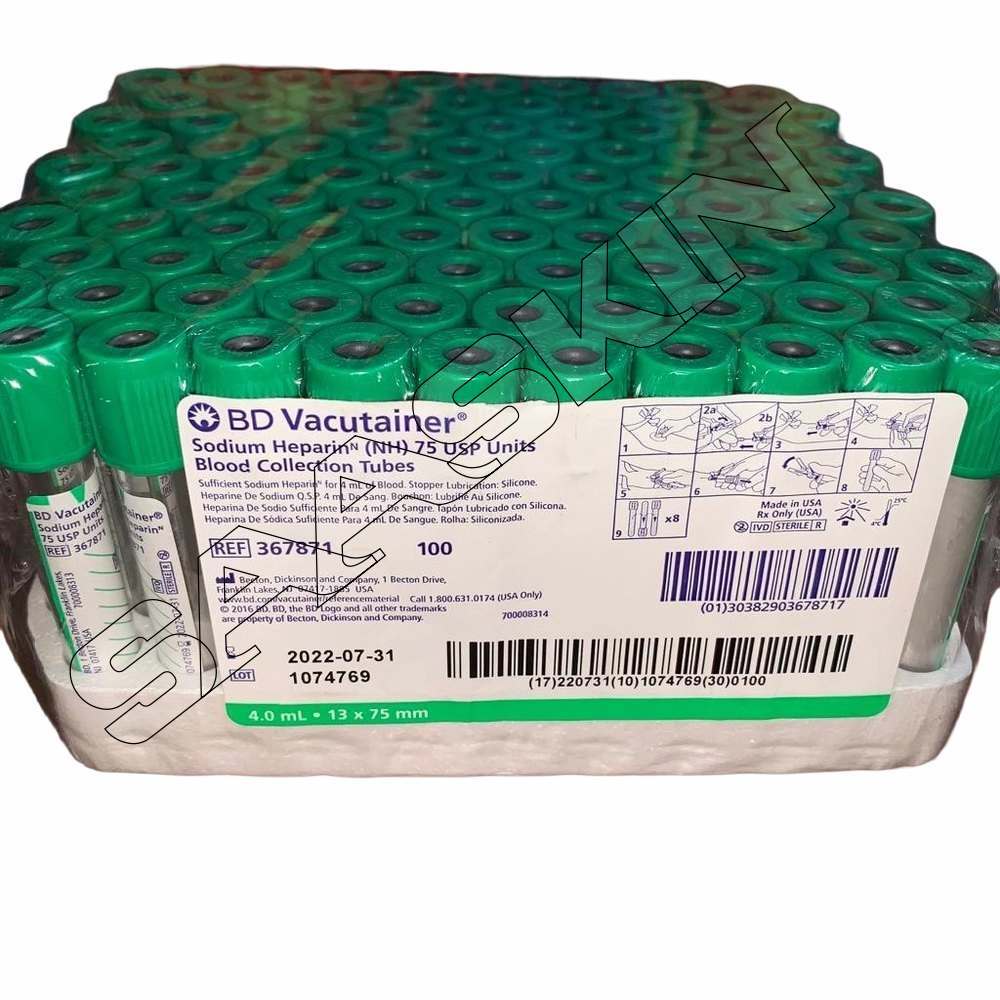 BD Sodium Heparin (NH) 75 USP units Blood Collection Tube