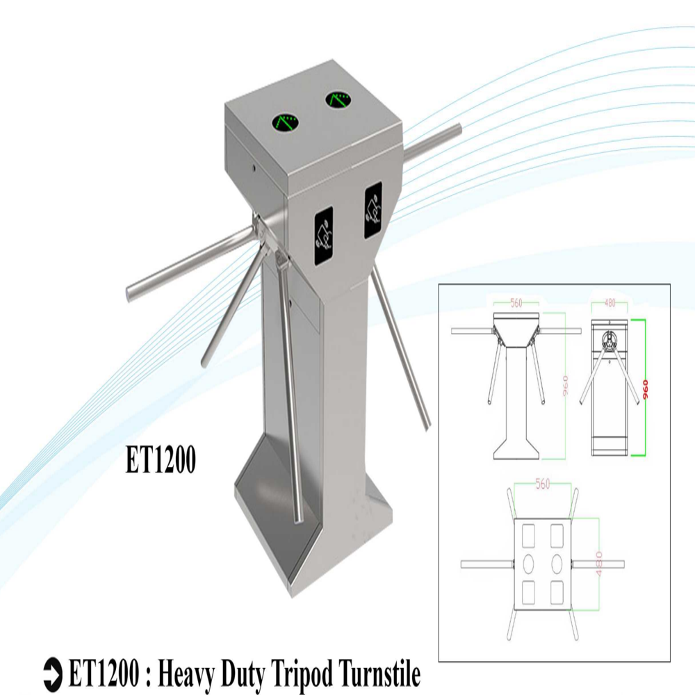 ET-1200 Heavy Duty Tripod Turnstile