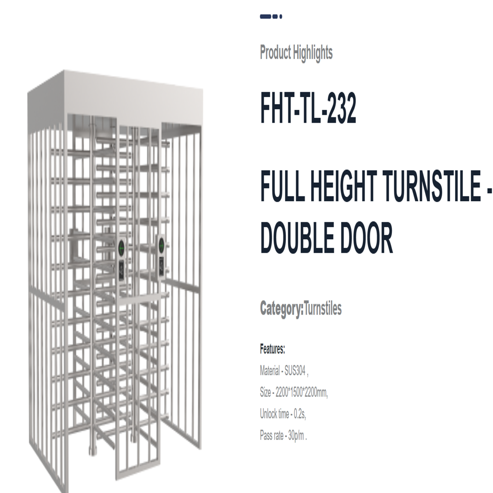 FHT-TL-232 Full Height Turnstile - Double Door