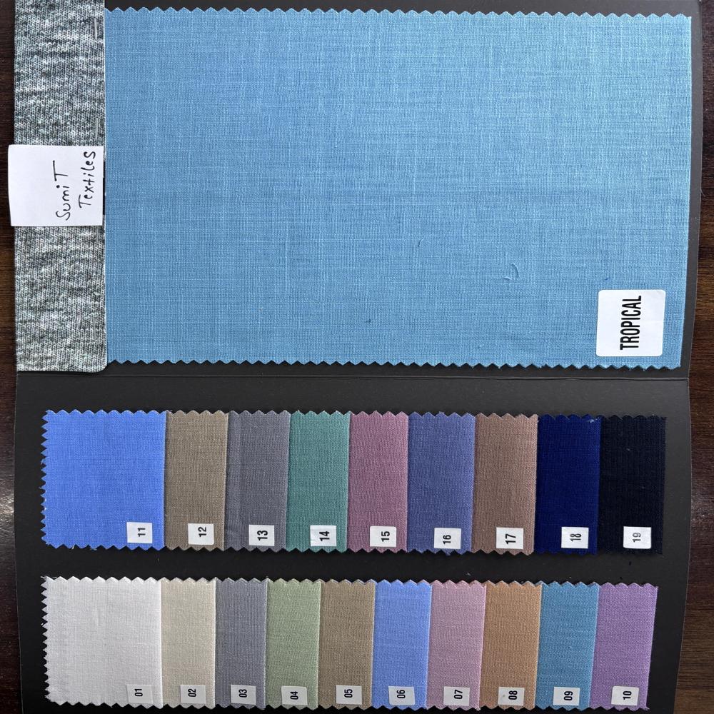 COTTON LINEN SLUB SHIRTING FABRIC