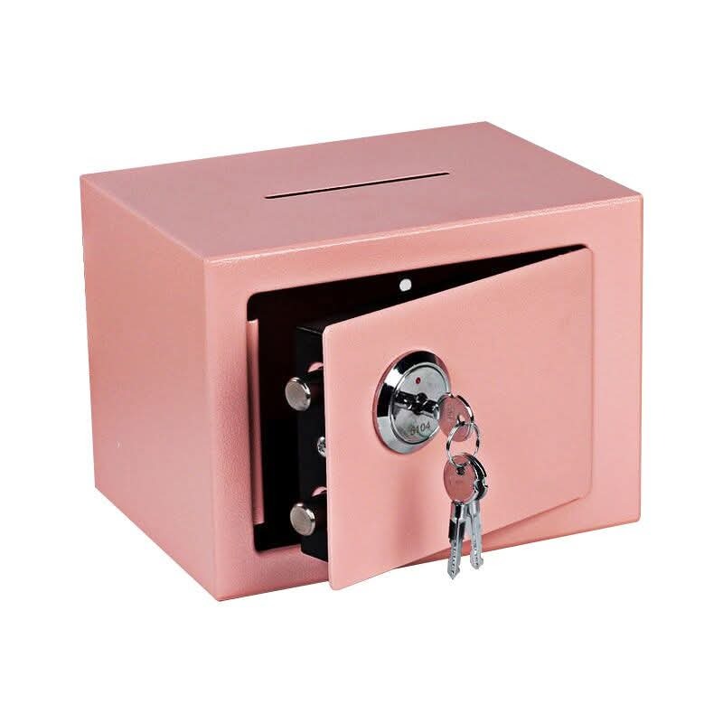 Pink Cash Safe with Lockable Drawers