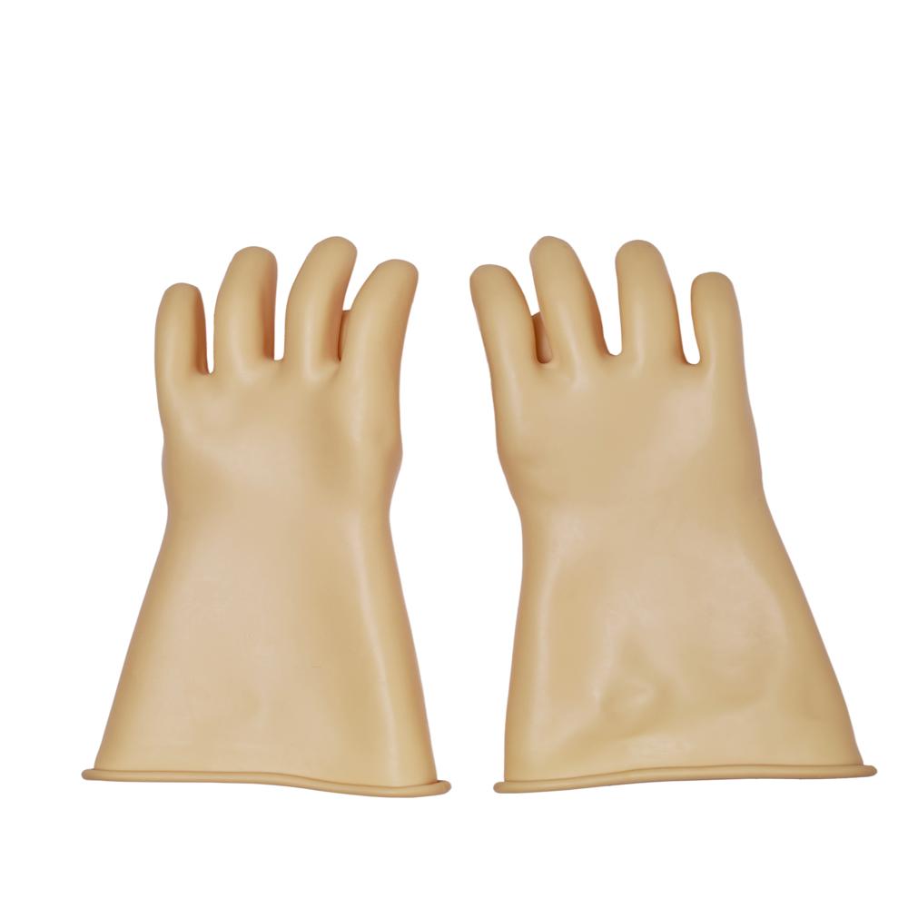 Electrical Rubber Hand Gloves - Pattern: Plain