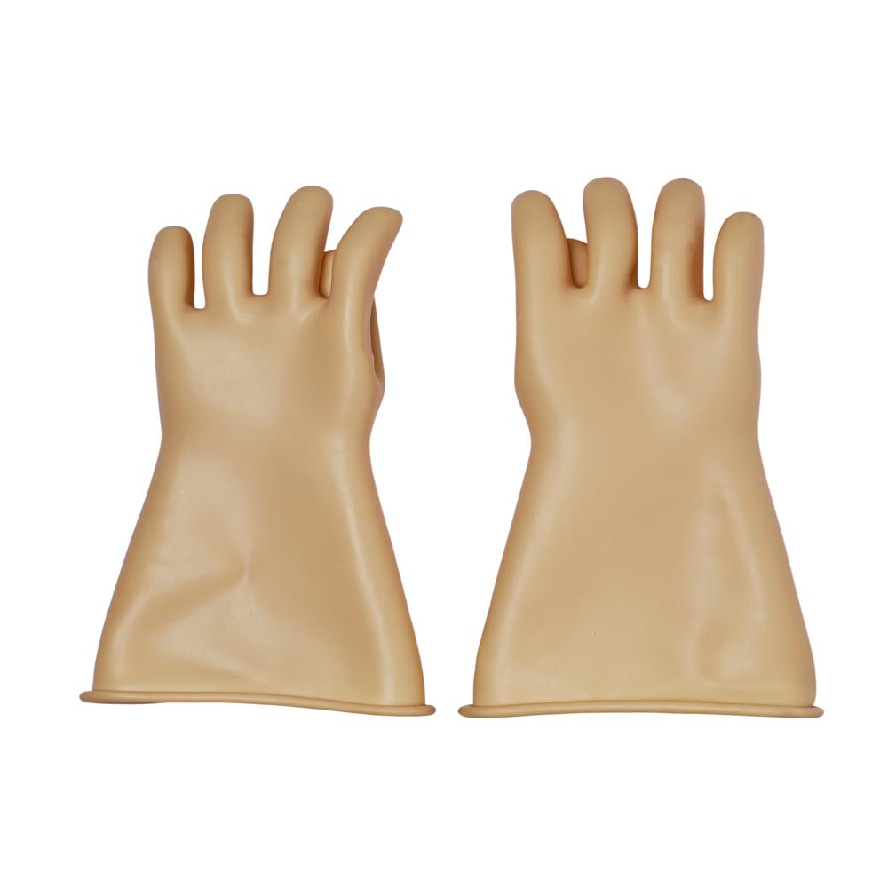 Electrical Rubber Hand Gloves - Pattern: Plain