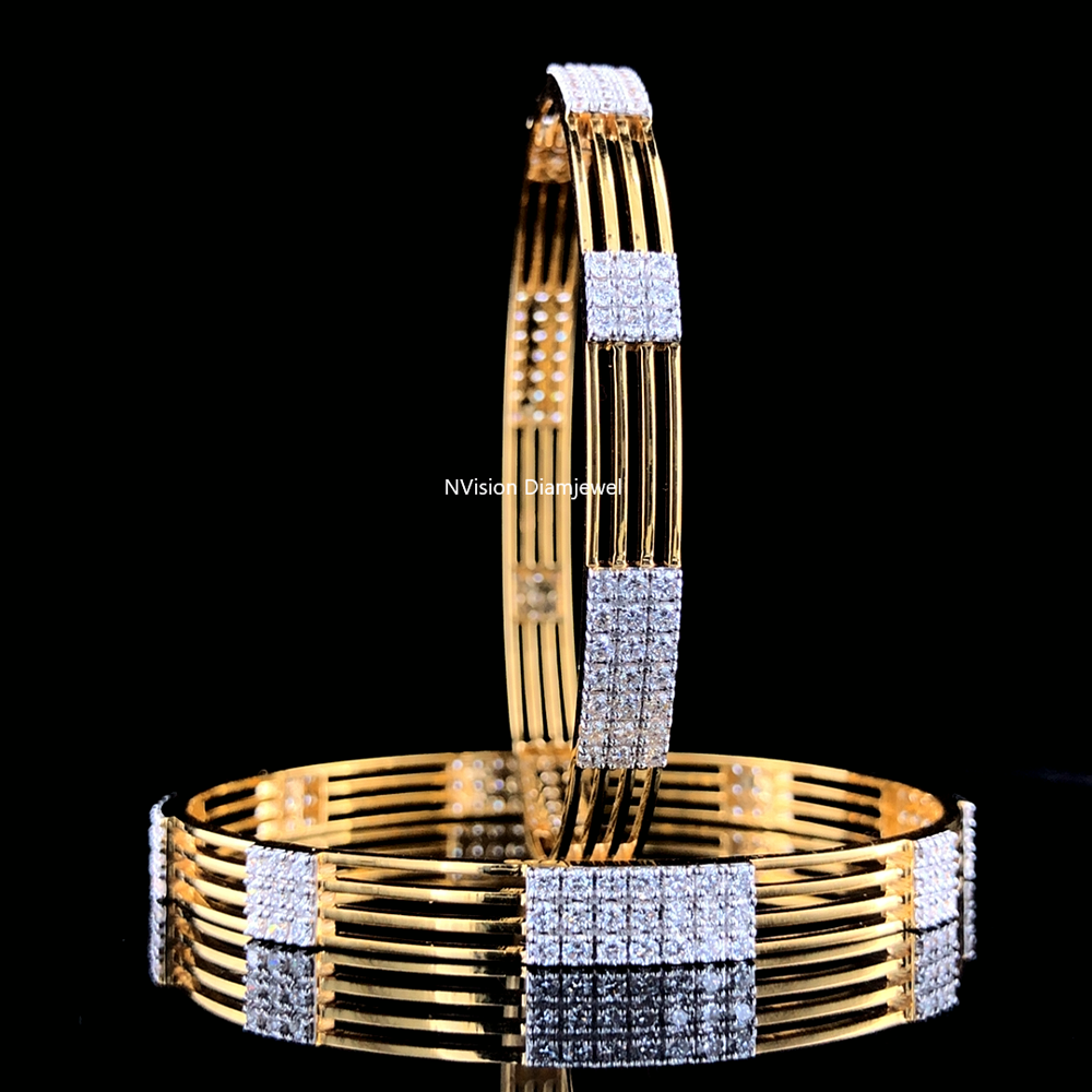 Elegant Daily Wear Natural Diamond Bangles