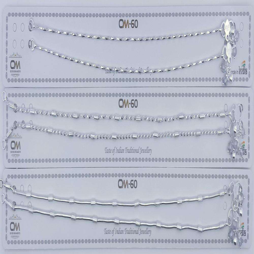 Silver Chain Payal - Silver, Size 10 & 10.5, Weight 25 To 250 Grams | Ideal For Anniversary, Engagement, Party, Wedding, Regular Use