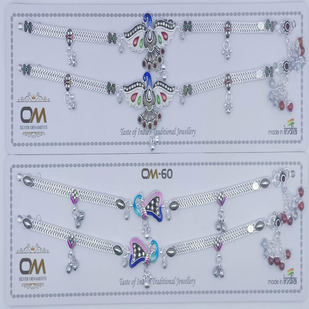 Silver Peacock Payal - Silver, Size 10 / 10.5, Weight 25-250g | Elegant Design For Weddings, Engagements, And Parties