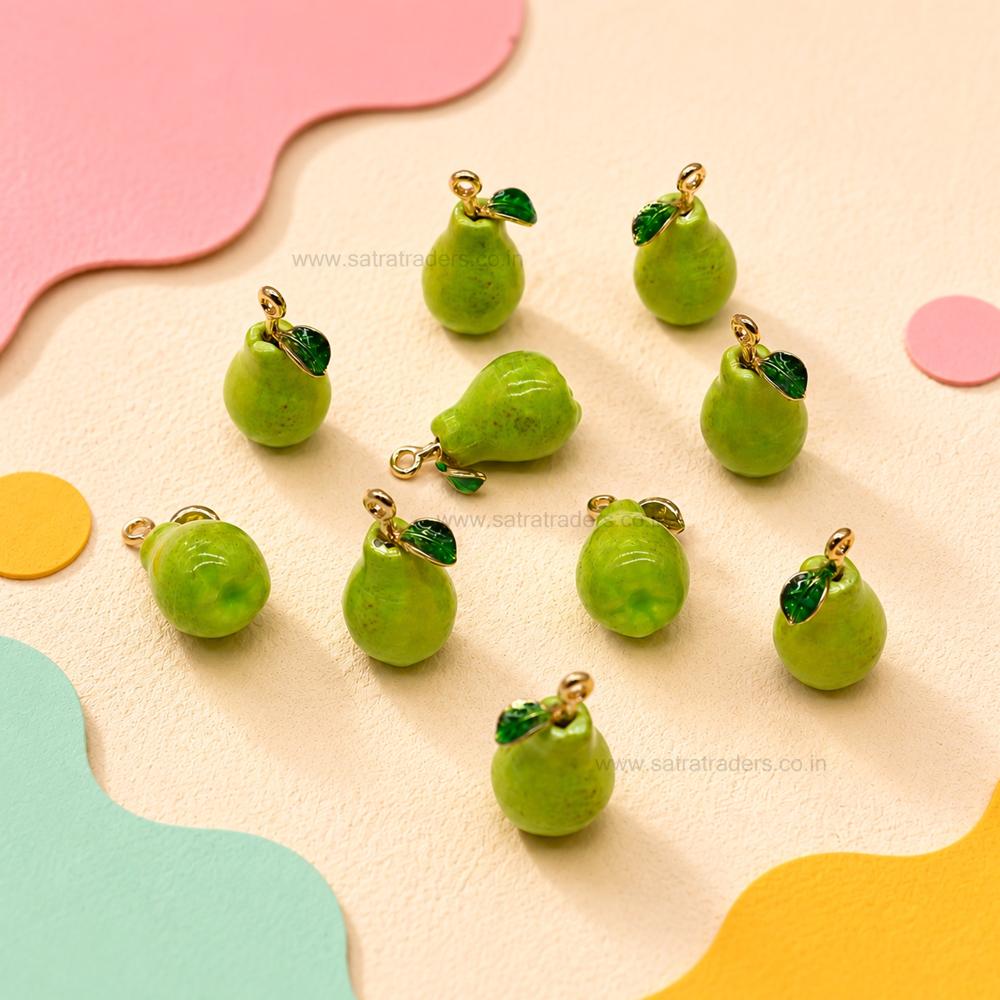 Pear Fruit Charm Pendant | Size : 19mm | Qty : 1pc | CHE195