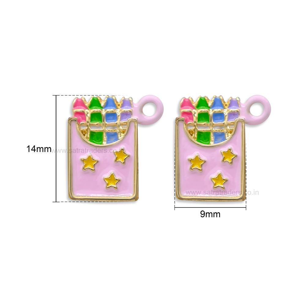 Enamel Crayon Box Charm Pendant | Size : 14mm | Qty : 1pcs | CHE177