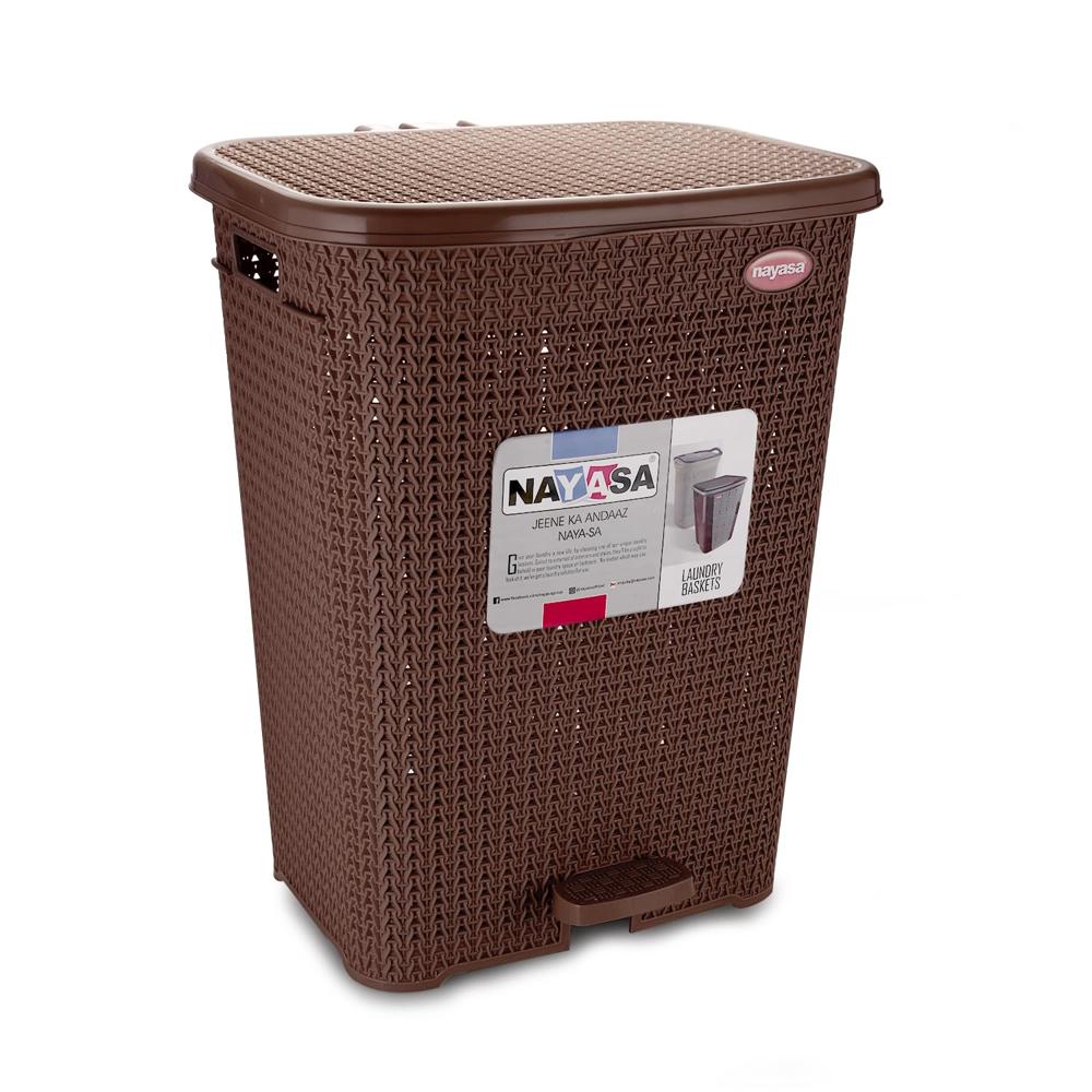 57.5 Liters Plastic Laundry Basket for Clothes with Lid