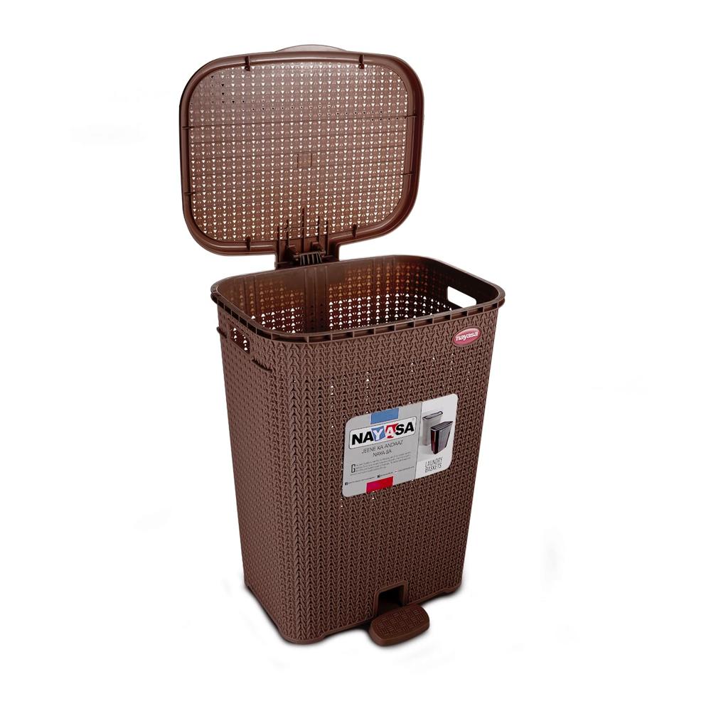 57.5 Liters Plastic Laundry Basket for Clothes with Lid