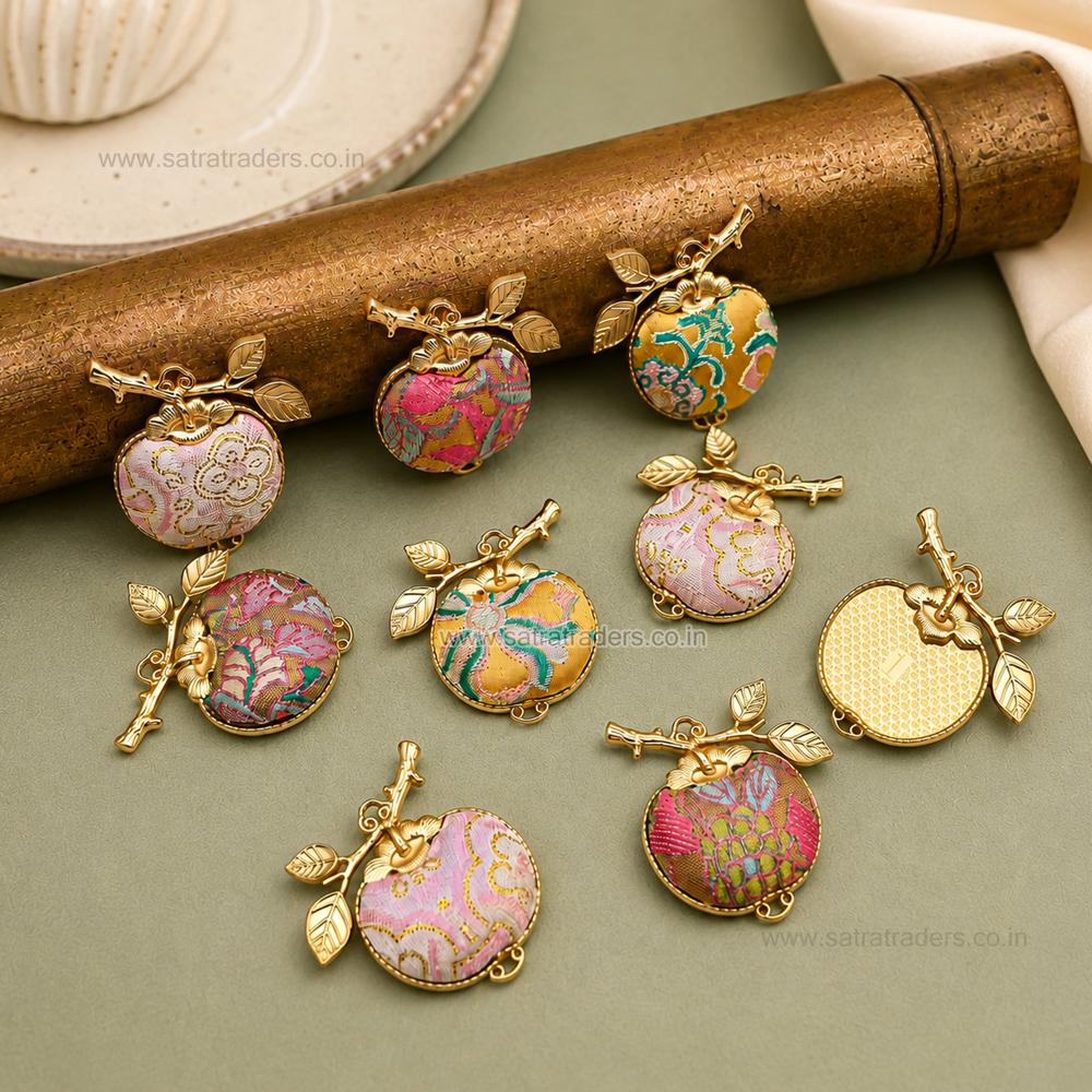 Vintage Fabric Apple Brooch/Pendant | Size : 45mm | Qty : 1pc | CHE172