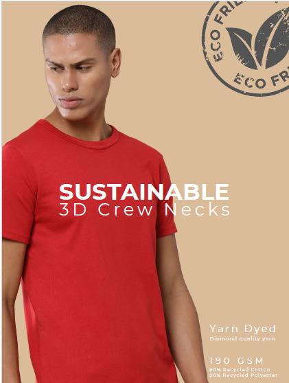 1A Red 190 gsm PolyCotton Round Neck Unisex T-Shirt