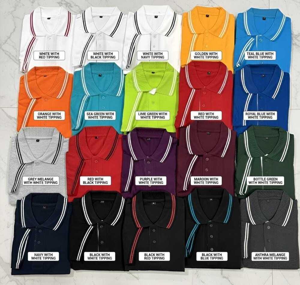 2M Multi 220 gsm Pure Cotton Polo T-shirts with tipping on collar