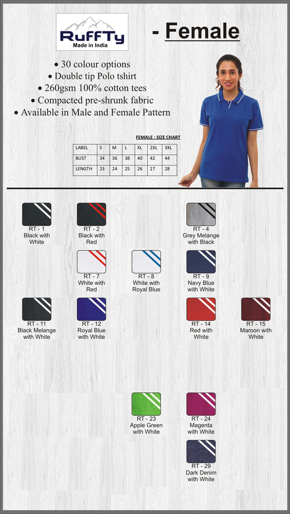 2O Multi  260 gsm Pure Cotton Polo T-shirts