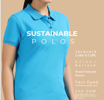 2J Main 240 gsm 100 Sustainable Jacquard Polo Recycled T-shirts