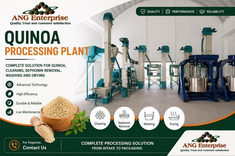 Industrial Quinoa Processing Plant - Stainless Steel, Turnkey System | Automatic Sorting, Cleaning, Peeling, Polishing, Grading, Packing