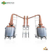 1000l 2000l Automatic Plc Controlled Copper Pot Still Distillery Equipment