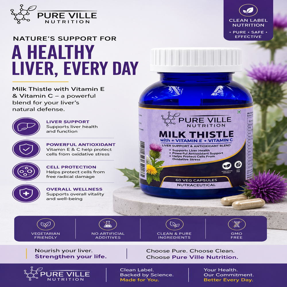 Silymarin Extract with Vitamin E and Vitamin C Veg Capsules