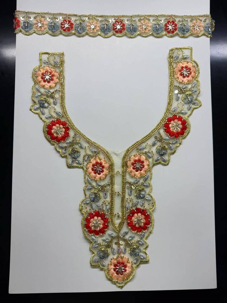 Beads Neck Design Lace
