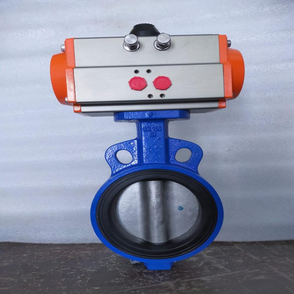 Pneumatic Actuated Butterfly Valve - Port Size: 2 Inch