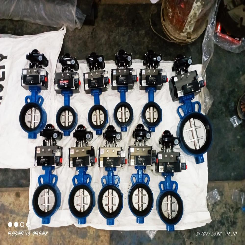Pneumatic Actuated Butterfly Valve - Port Size: 2 Inch