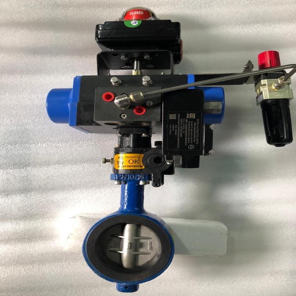 Pneumatic Actuated Butterfly Valve - Port Size: 2 Inch