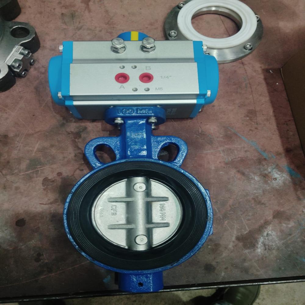 Pneumatic Actuated Butterfly Valve - Port Size: 2 Inch