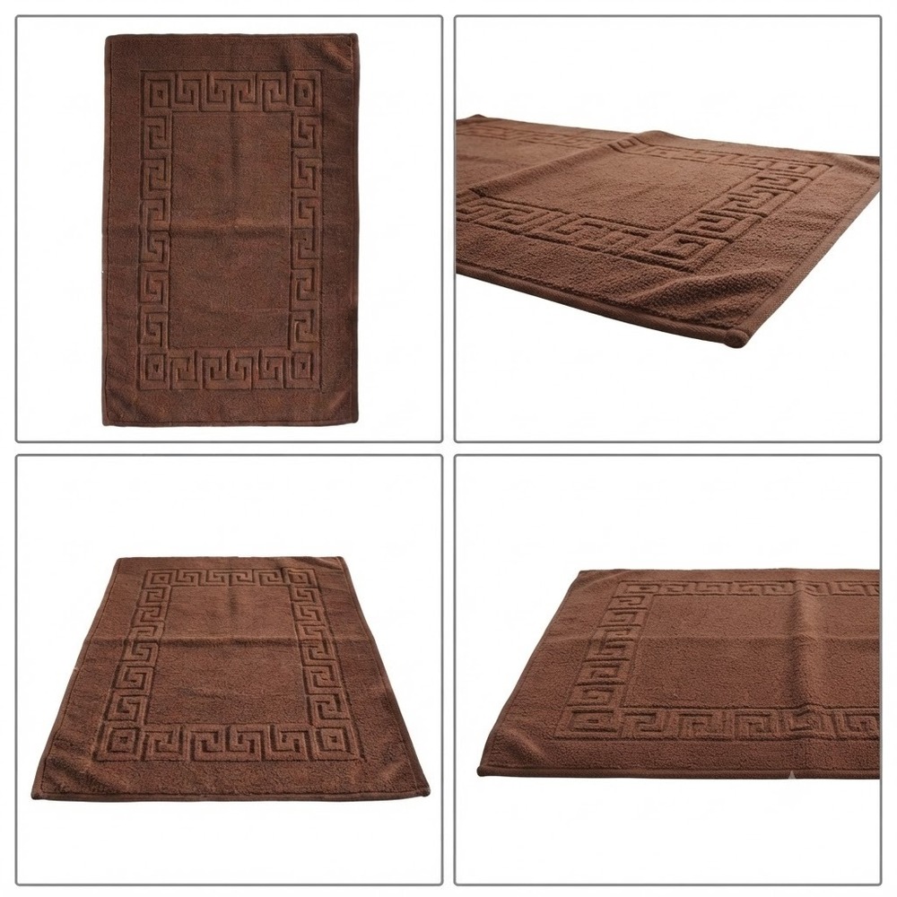 Brown Bathmat - Cotton, 20x30 Inches | Solid Color, Rectangle Shape, Ideal For Home And Hotel Use, Crafted On Advanced European Looms