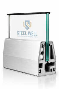 Aluminium Railing Step Bracket Cover - 6063-t5 Aluminium, Fits 12-17.5mm Glass, Silver/custom | Epdm Gasket, Uv Resistant, Surface Mounted