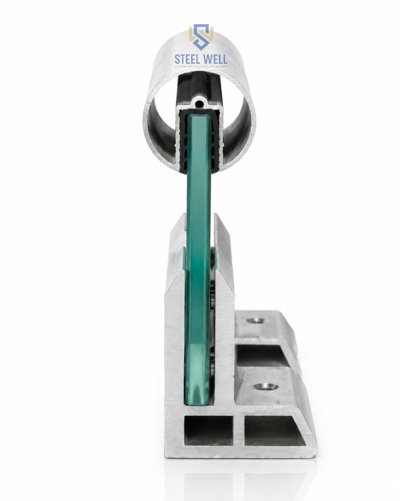 50mm Round Pipe & L Bracket - Stainless Steel Ss304/ss316, 50mm Diameter, Mirror Polished, Corrosion Resistant, Floor Mounted