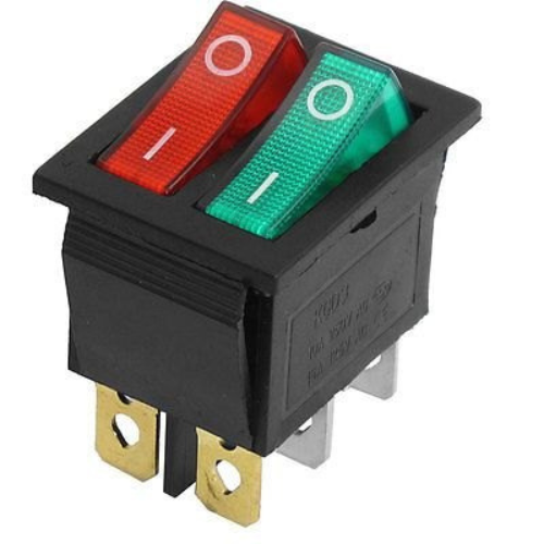 KCDB-212N 6 Pin Dual Illuminated Rocker Power Switch (Red & Green)