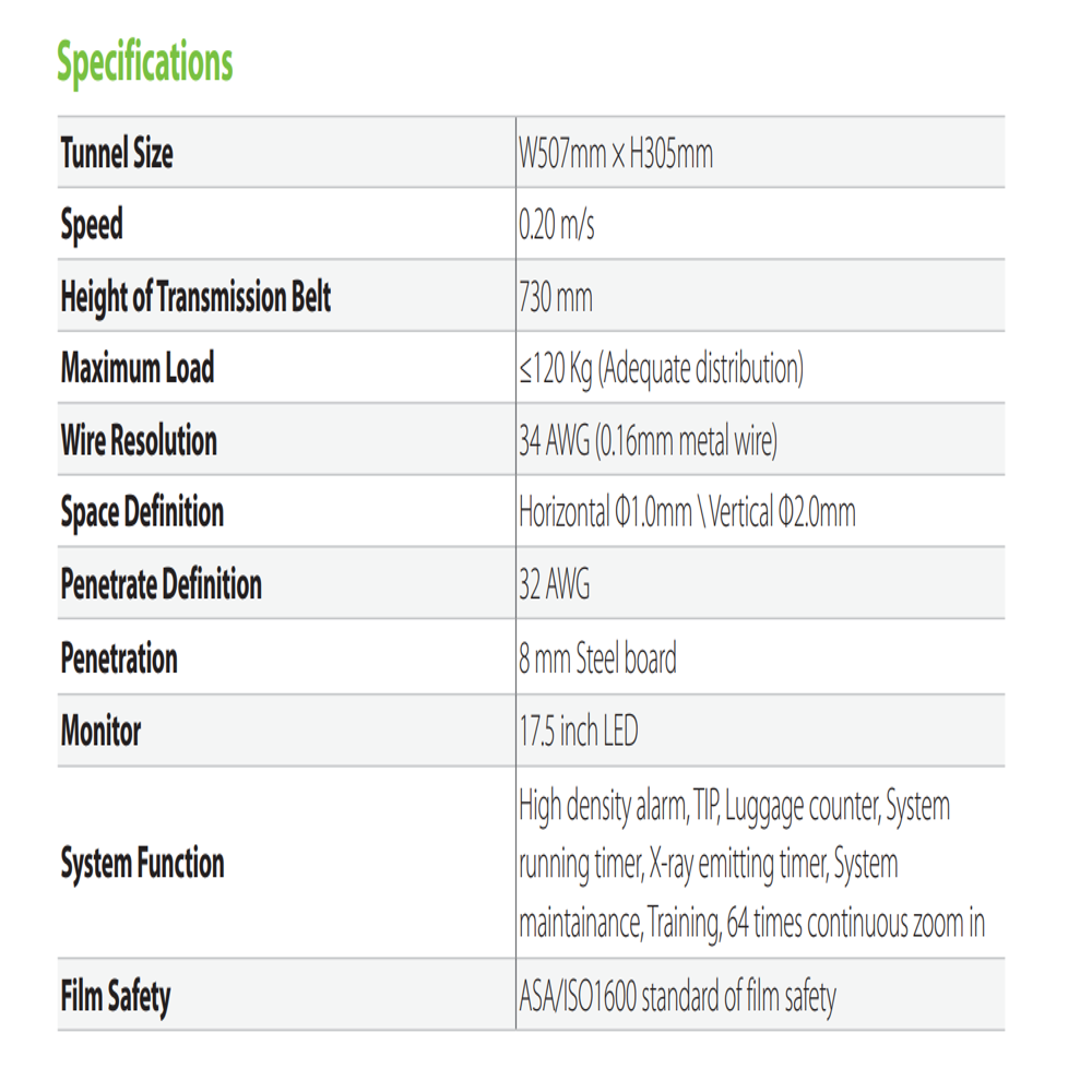 ZKX5030A Single Energy X-ray Inspection System