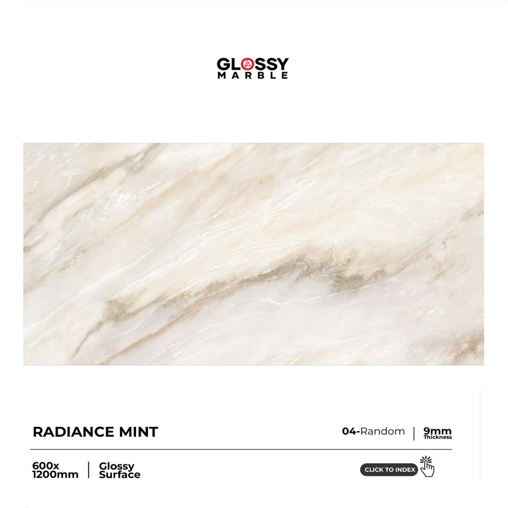 Glass Glossy Vitrified Tile - Color: Multi