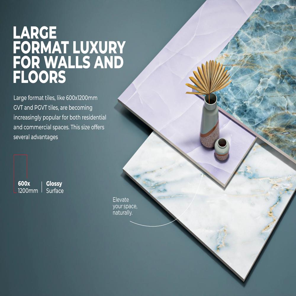 Glass Glossy Vitrified Tile - Color: Multi