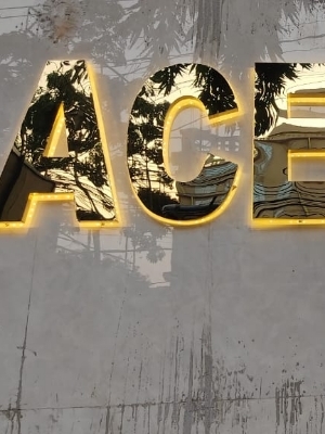 Ss golden letter with led