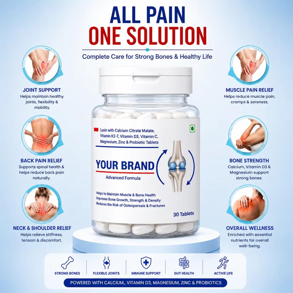 Calcium Citrate Malate, Calcitriol, L- Methyl Folate, Cyanocobalamin, Vitamin K2-7, Magnesium & Zinc Tablets