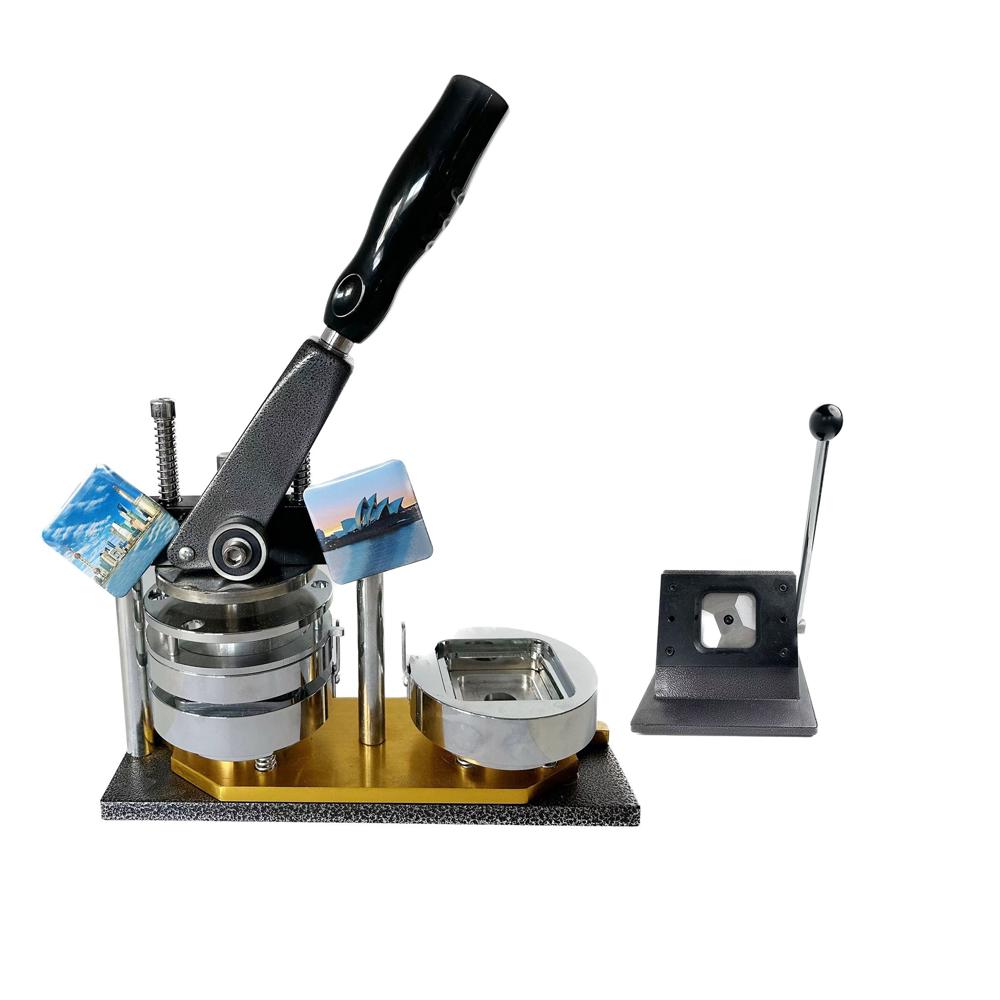 50x50mm Square Badge Making Machine with Die Cutter