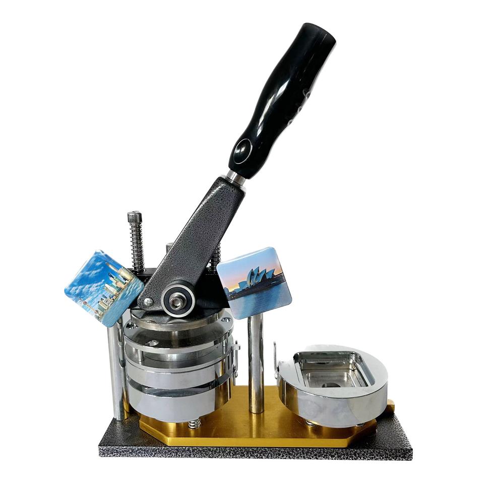 50x50mm Square Badge Making Machine with Die Cutter